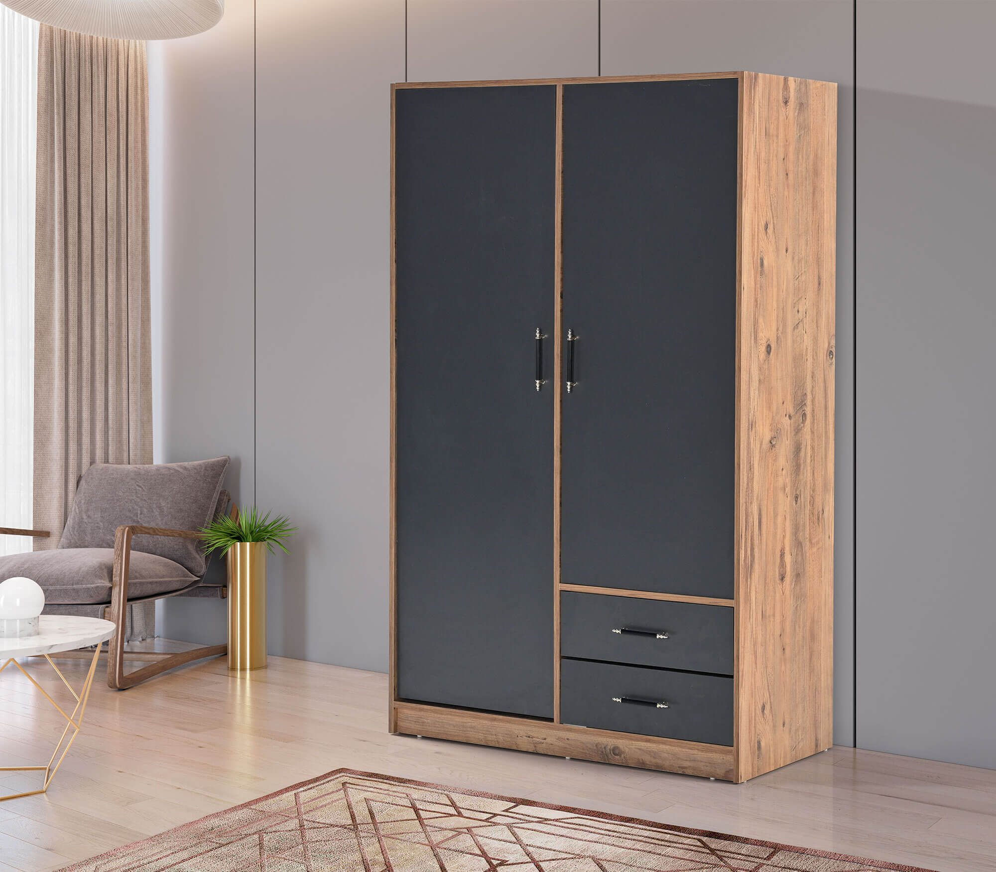 2-Kapılı-Antrasit-&-Ceviz-Dolap-(1)